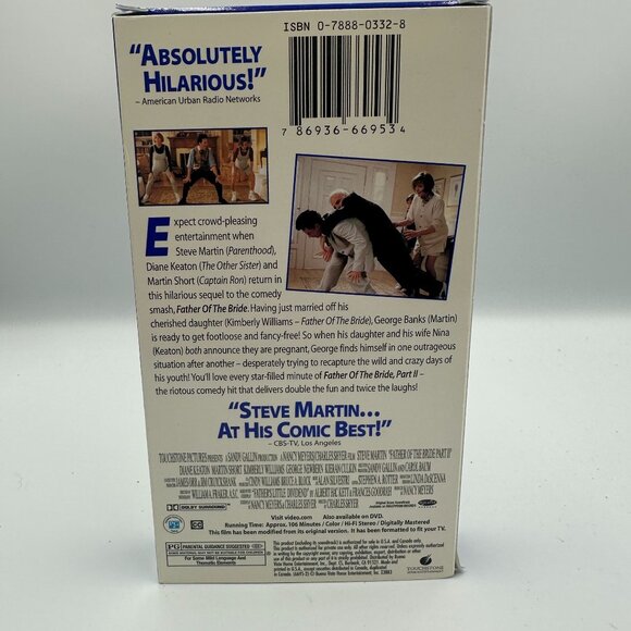 Father Of The Bride Part II VHS 1995 Comedy Steve Martin Diane Keaton - Picture 2 of 3